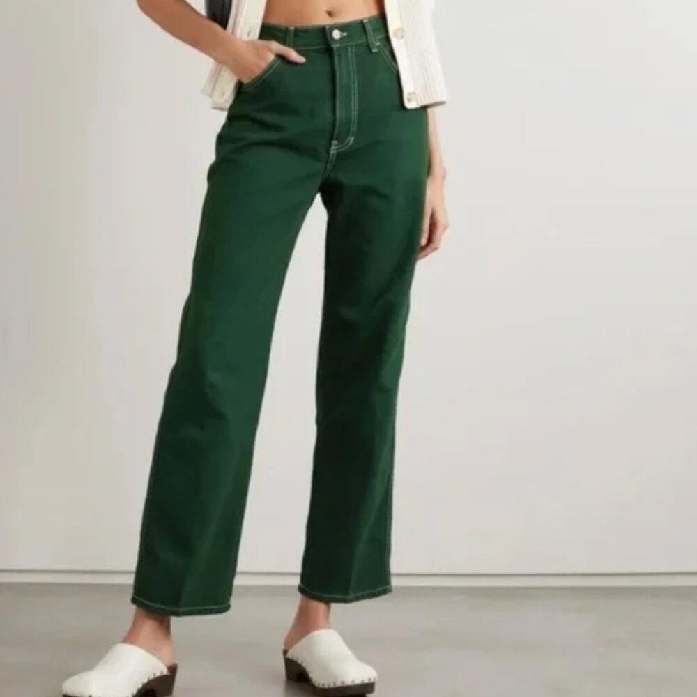 Reformation Emerald Green High Rise Jeans Size 23